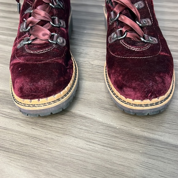 SAM EDELMAN PURPLE VELVET LACE UP BOOTS SIZE 6 - Picture 4 of 16